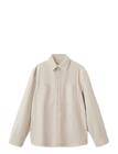 Mango 100% Cotton Overshirt With Pockets - Beige - XXL