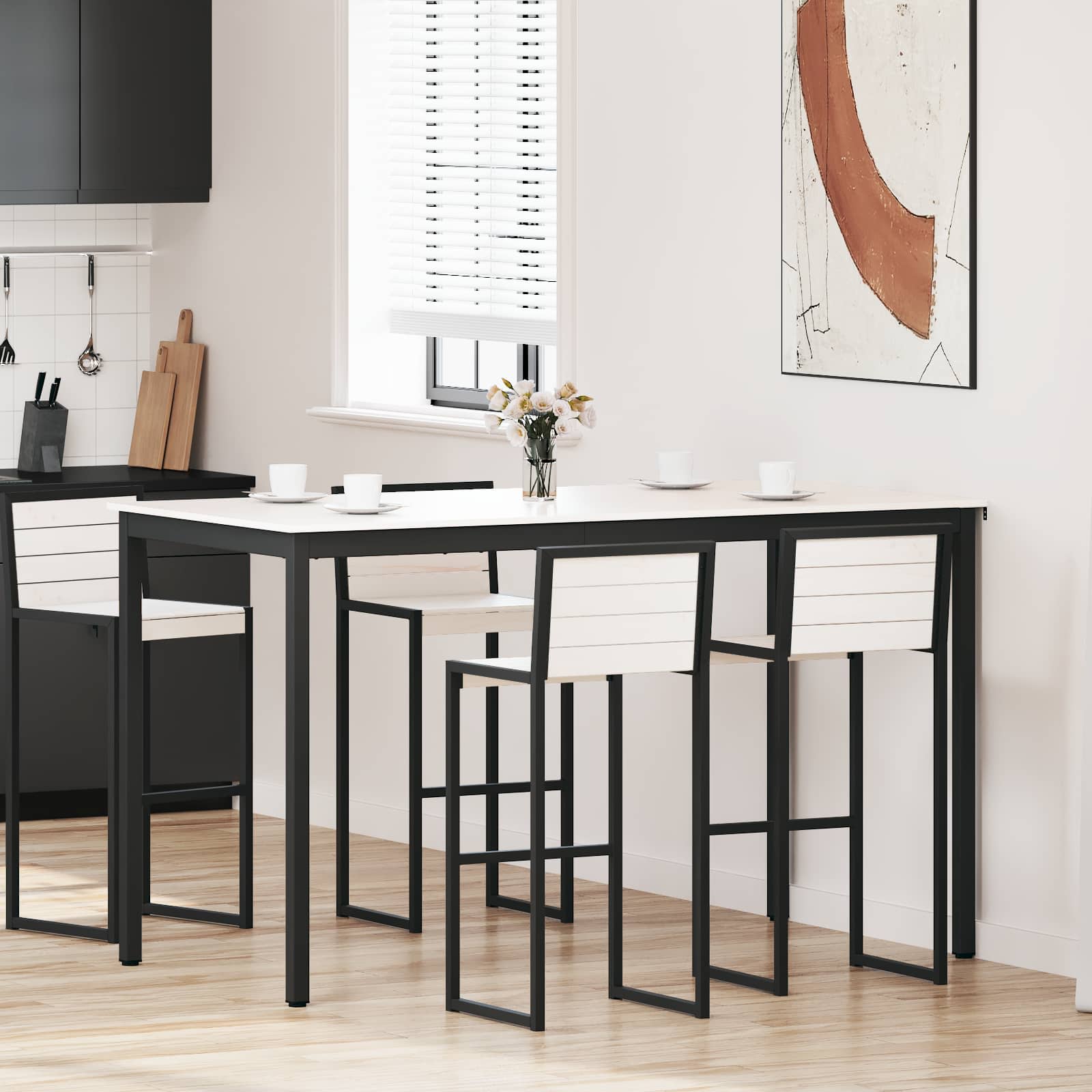 vidaXL Baaripöytä Valkoinen 180 x 90 x 105 cm Massiivinen mänty