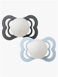 BIBS - Pacifier Supreme 2 PACK Silicone - Iron Glow/Baby Blue Glow - Size 1