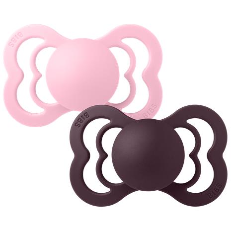 BIBS - Pacifier Supreme - Baby Pink/Plum - Size 2