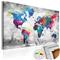 Artgeist World Map: Grey Style [Cork Map] korkkitaulu – kuva 1