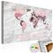 Artgeist Pink Continents [Cork Map] korkkitaulu – kuva 1