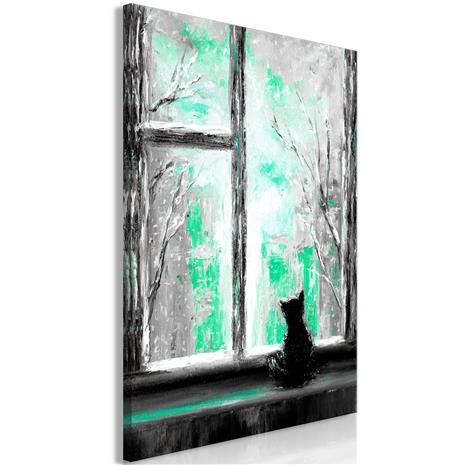 Artgeist Longing Kitty Vertical Green taulu – kuva 1/1
