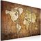 Artgeist World Map: Brown Texture taulusetti – kuva 1