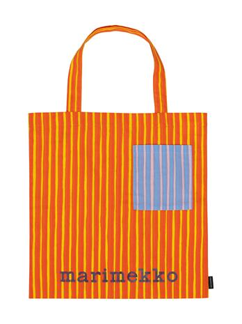 Marimekko Piccolo kangaskassi Oranssi, taskulla, 43x44