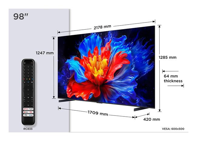TCL 98P8K (98"), QLED-televisio