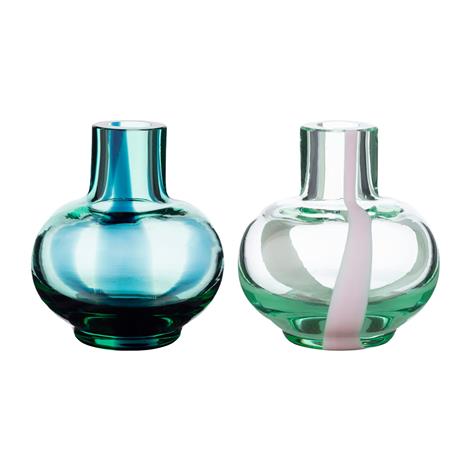 Marimekko Mini vas 2-pack 6 cm, blå/grön/rosa