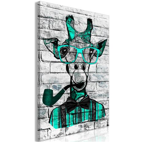 Artgeist Giraffe With Pipe Vertical Green taulu – kuva 1/1