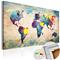 Artgeist Colorful World Map korkkitaulu – kuva 1