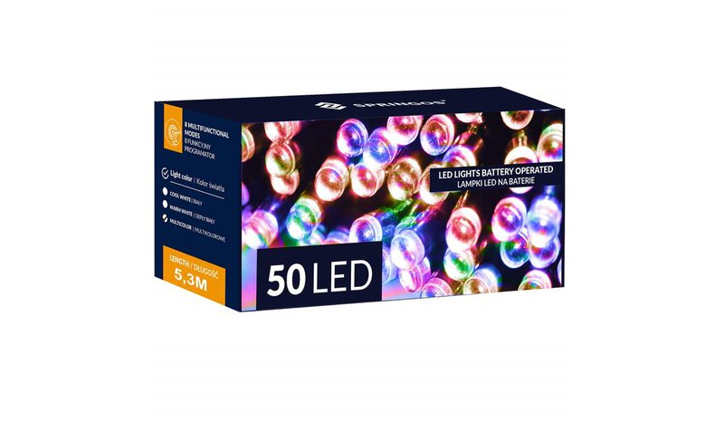 Joulusarja, 50 LED, 5 m – kuva 1/1