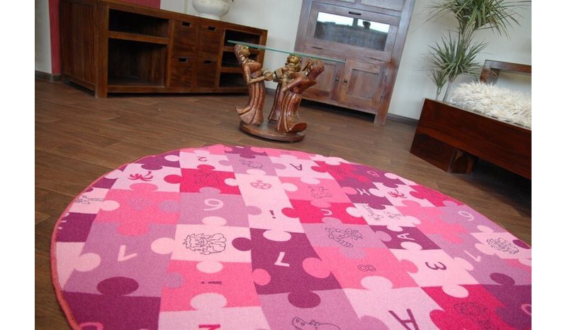 Lasten Matto PUZZLE violetti pyöreä – kuva 1/2