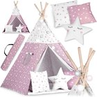 Wigwam - teltta tarvikkeineen Nukido, pinkki/valkoinen