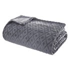 Ruudullinen 3D Losange harmaa flanelli 180x230cm - Atmosphera sisustussuunnittelija
