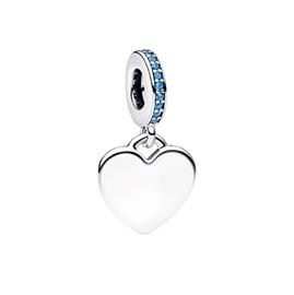 Pandora Engravable Heart Blue Stone Dangle hela 793926C03
