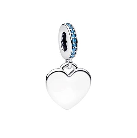 Pandora Engravable Heart Blue Stone Dangle hela 793926C03
