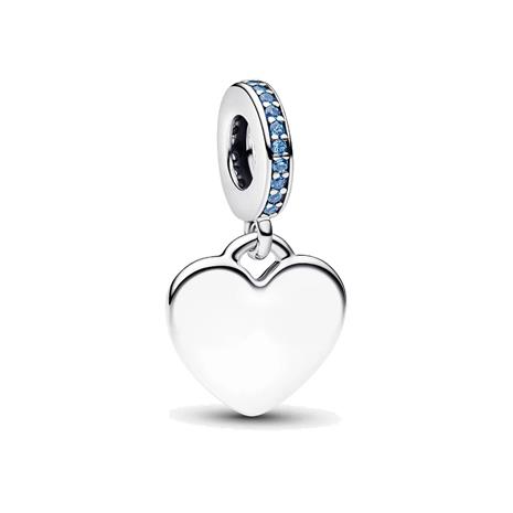 Pandora Engravable Heart Blue Stone Dangle hela 793926C03