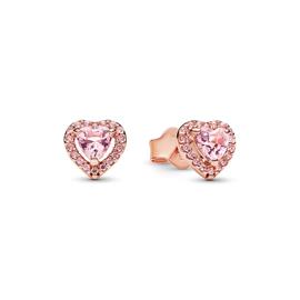 Pandora Pink Elevated Heart Stud korvakorut 288427C02