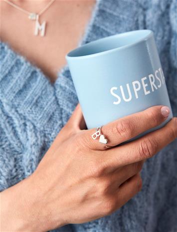 Design Letters Ring Silver A-Z U – kuva 2/4