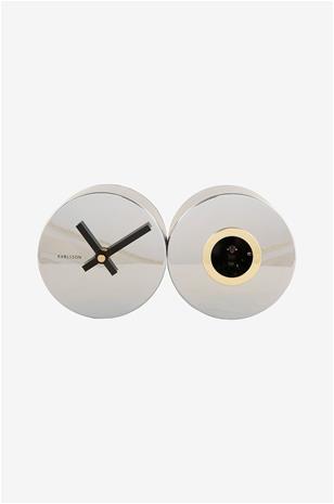 Karlsson seinäkello Duo Cuckoo chrome plated KA5789CH