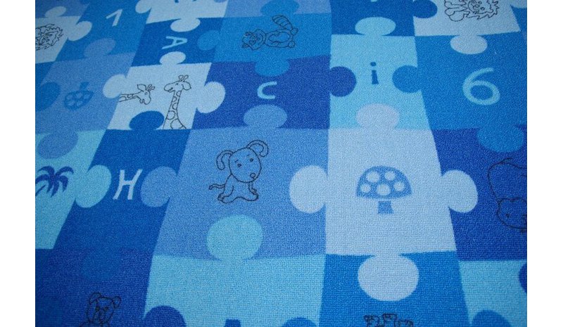 Lasten Matto PUZZLE sininen