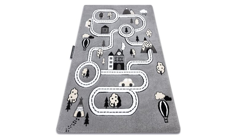 Matto PETIT TOWN kaupunki, harmaa