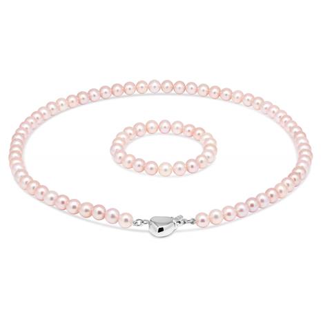 Kastehelmikaulakoru KH-1pink/32+10cm
