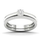 Lykken Elegance LYWG26346 solitaire valkokultainen timanttisormuspari 0.18 ct
