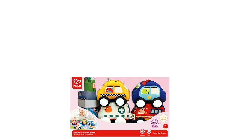 Hape - Pull-Back Plush Car Set (87-0076) – kuva 1/4
