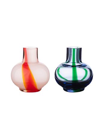 Marimekko Mini vas 2-pack 6 cm, blå/grön/röd/vit