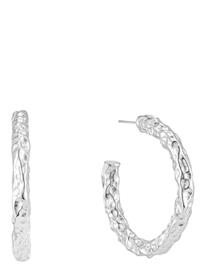 Bud to rose Ridge Large Hoop Earring Gold - Silver - ONE SIZE