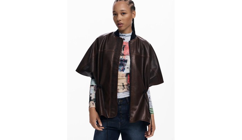 Desigual Poncho Richmond Bu Nahkatakki Brown Desigual