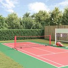 vidaXL Tennisverkko Musta ja punainen 301 x 90.5 x 87 cm Polyesteri
