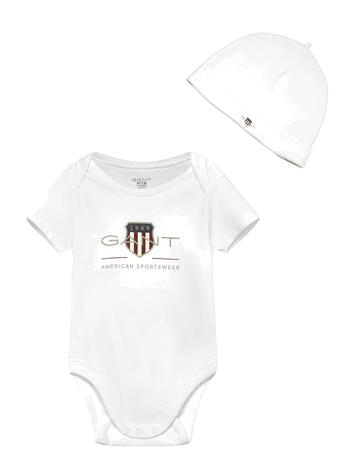 Gant Kids Ss Romper And Hat Set - Blue - 98