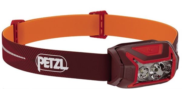 Petzl ACTIK CORE otsalamppu, 600 lm, tummanpunainen