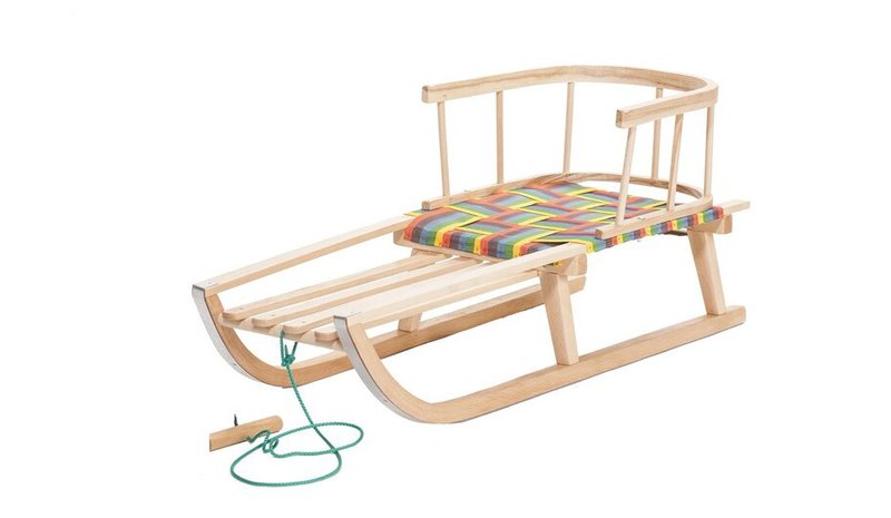 Pulkka selkänojalla ja pehmustetulla istuimella. – kuva 1/1