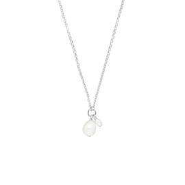 Lykken Pearls hopeinen kaksois helmikaulakoru 45 cm