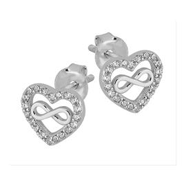 Lykken Hearts hopeiset infinity sydänkorvakorut 7 mm