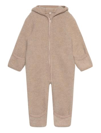 Huttelihut Pram Suit Wool Fleece - Beige - 104