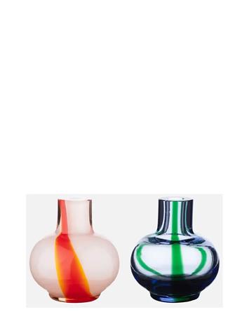Marimekko Mini vas 2-pack 6 cm, blå/grön/röd/vit
