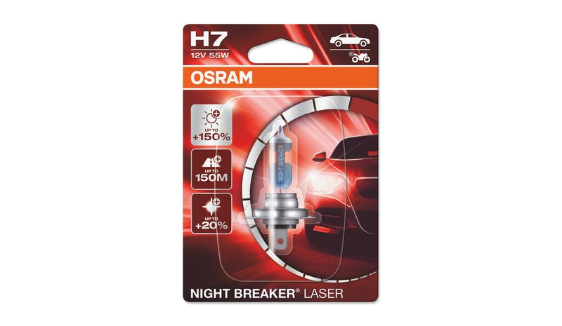 Autovalaisin Osmar Night Breaker Laser +150% H7 55W