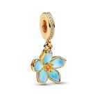 Pandora Blue Blossom Dangle hela, kullattu 760667C01