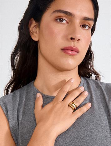Pilgrim Nova Rings 3-In-1 Set, Gold-Plated - Gold - ONE SIZE