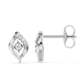 Lykken Elegance valkokultaiset timanttikorvakorut 9,5 mm