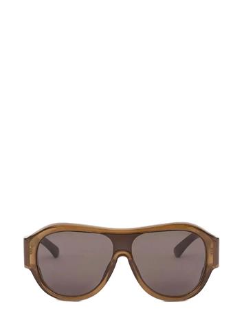 Mango Aviator Sunglasses With Plastic Frame - Brown - ONE SIZE