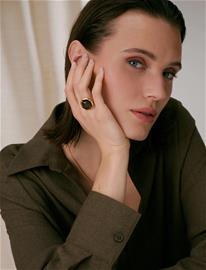 Syster P Octagon Ring Gold - Brown - 9