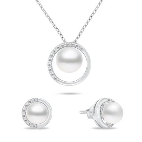 Lykken Pearls helmikorusetti hopea