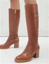 ANGULUS Bootie - Block Heel - With Zippe - Brown - 41