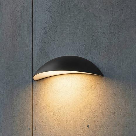 Lindby LED-ulkoseinävalaisin Zerino, musta, 34,5 cm, IP54