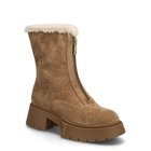 Coach Leah Platform Shearling Zip Bootie Shoes Boots Ankle Boots Ankle Boots With Heel Brown Coach