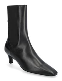 Toteme Leather Mid-Heel Boots - Black - 38